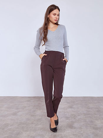 Trousers office in dark purple