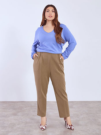 Παντελόνι γραφείου σε μπεζ σκούρο