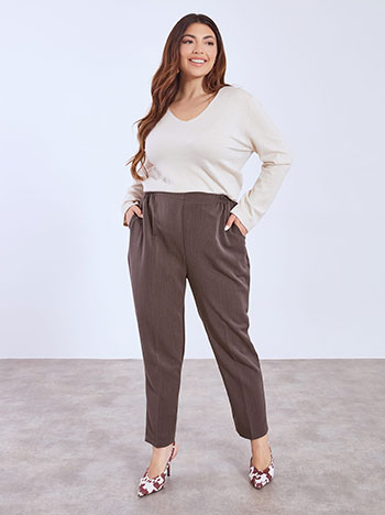 Παντελόνι γραφείου σε καφέ