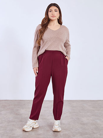 Παντελόνι γραφείου σε μπορντό