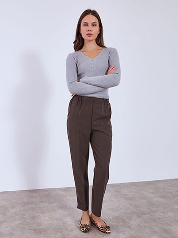 Παντελόνι γραφείου σε καφέ σκούρο