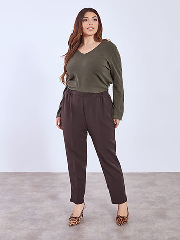 Trousers office in dark brown