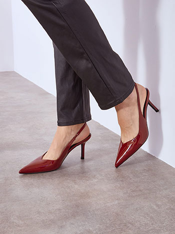 Γόβες slingback λουστρίνι σε μπορντό