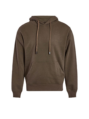 Mens sweatshirt with hoodie in brown