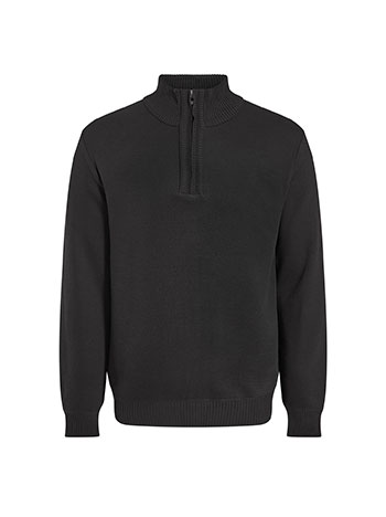 Mens sweater with zip fastening in black