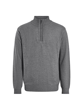 Mens sweater with zip fastening in dark grey