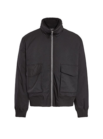Ανδρικό μπουφάν με τσέπες σε μαύρο