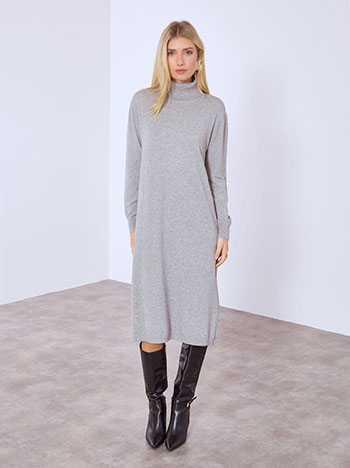 Φόρεμα μίντι με ζιβάγκο σε γκρι