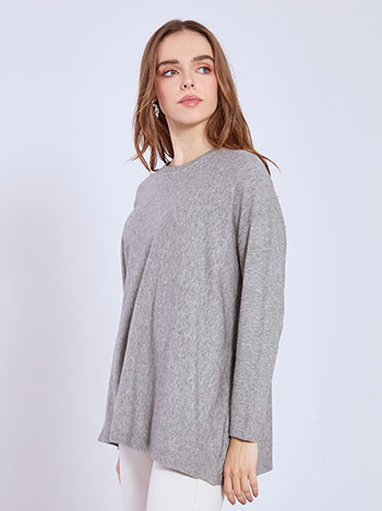 Πουλόβερ με ριπ λεπτομέρειες σε γκρι