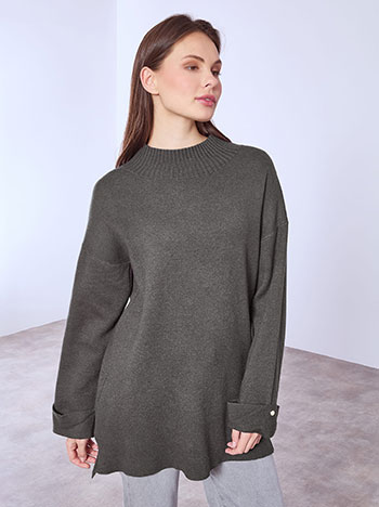 Πουλόβερ μακρύ ασύμμετρο σε ανθρακί