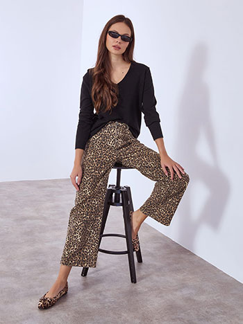 Trousers leopard in brown