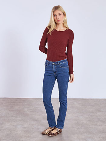 Τζιν push up με βαμβάκι σε μπλε