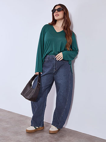 Jeans barrel cut in dark blue