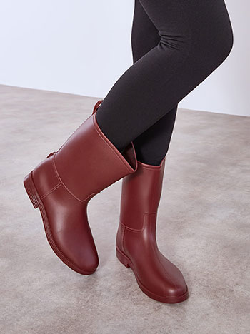 Rain boots in wine red