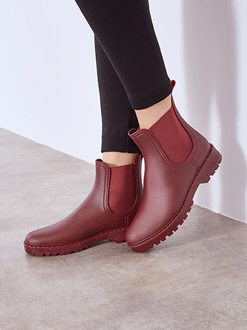 Rain ankle boots monochrome in wine red