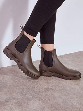 Rain ankle boots monochrome in dark brown