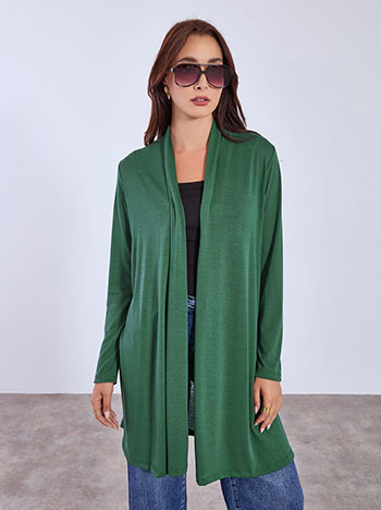 Cardigan fine knit in dark green