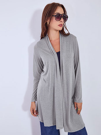 Ζακέτα λεπτής πλέξης σε γκρι ανοιχτό