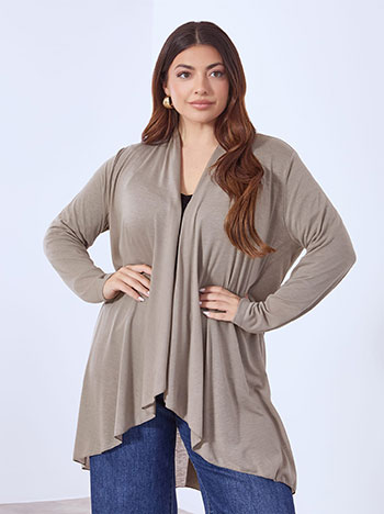 Ζακέτα με ελαστική πλάτη σε μπεζ