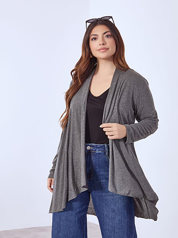 Ζακέτα με ελαστική πλάτη σε γκρι σκούρο