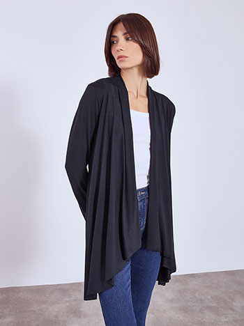 Cardigan with elastic back in dark blue
