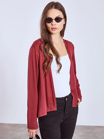 Ζακέτα ασύμμετρη σε μπορντό