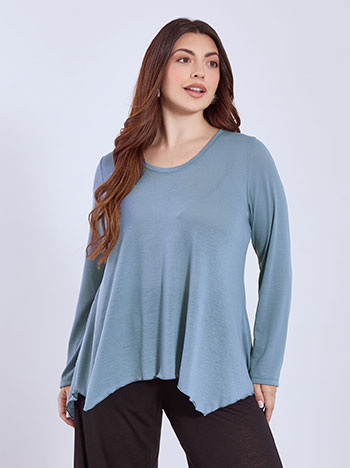 Μπλούζα με απαλή υφή σε μπλε ραφ