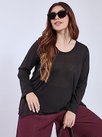 Μπλούζα με απαλή υφή σε μαύρο