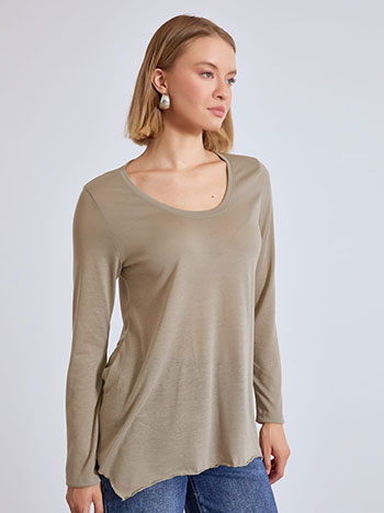 Top with soft touch in beige