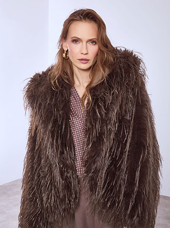 Fur monochrome in dark brown