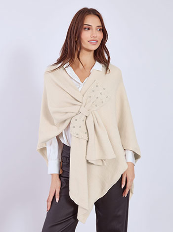 Cape with a bow in beige