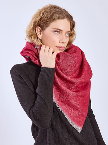 Scarf with glitter in red