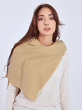 Scarf with mini sequins in dark beige