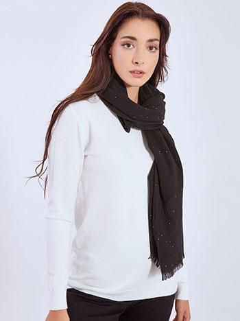 Scarf with mini sequins in black