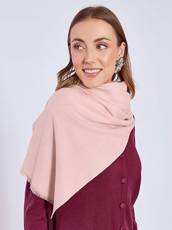 Εσάρπα με μικρές παγιέτες σε ροζ
