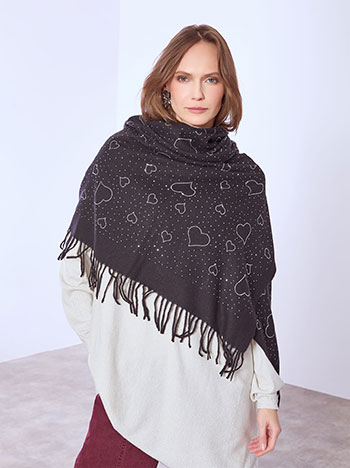 Κασκόλ με strass σε μαύρο