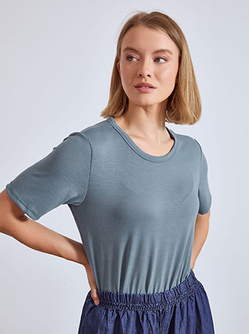 Top with soft touch in rough blue