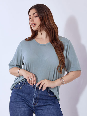 Top with soft touch in rough blue