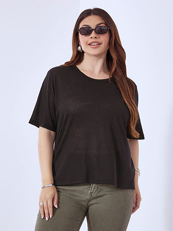 Top with soft touch in black