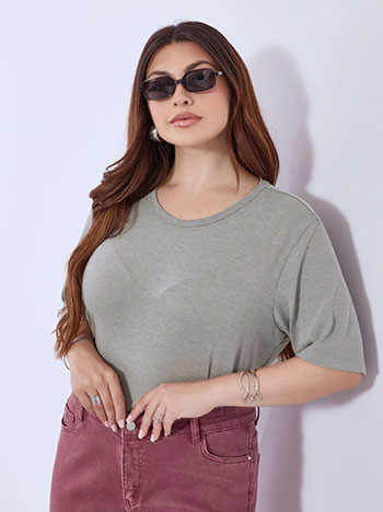 Top with soft touch in light grey