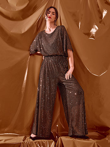 Παντελόνα με παγιέτες σε καφέ