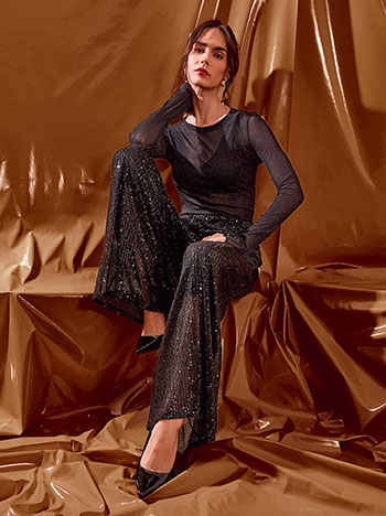 Παντελόνα με παγιέτες σε μαύρο