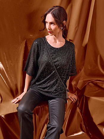 Top with sequins in black