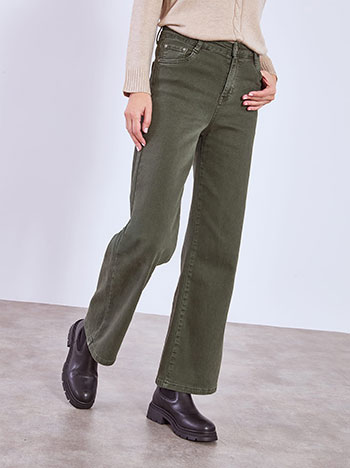 Τζιν σε ίσια γραμμή με βαμβάκι σε χακί