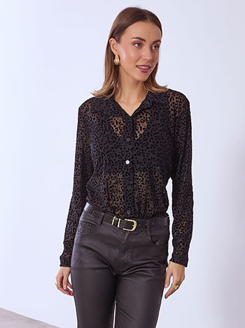 Shirt leopard in black
