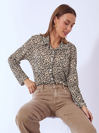 Shirt leopard in beige