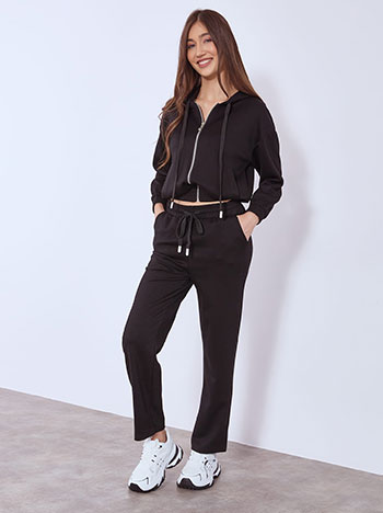 Set monochrome cardigan and trousers in black