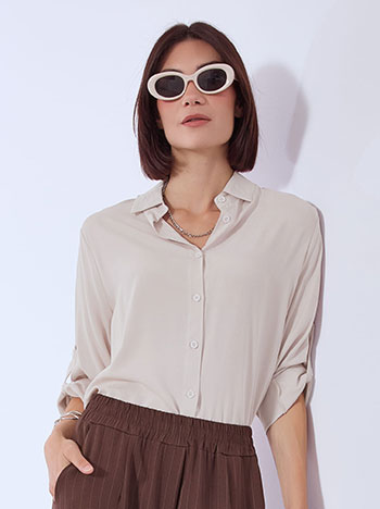 Πουκάμισο απο βισκόζη σε μπεζ
