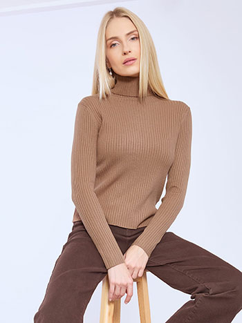 Ζιβάγκο ριπ πλεκτό σε καφέ