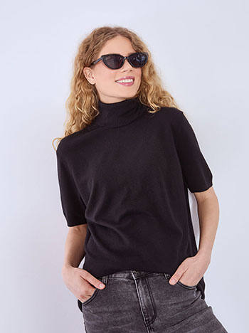 Ζιβάγκο πλεκτό κοντομάνικο σε μαύρο